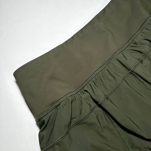 Lululemon Womens Size 4 Squad Goals 3.5" Lined Running Shorts Dark Olive Green - Picture 14 of 14
